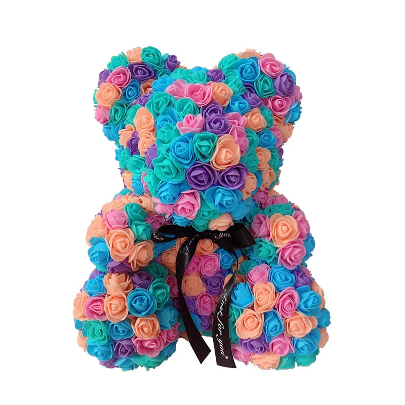 40cm Rose Bear Heart Artificial Flower Rose Teddy Bear
