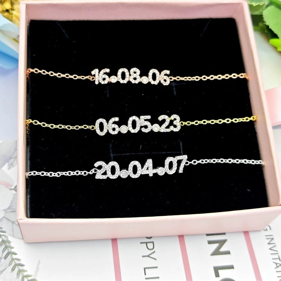 Custom Date Bracelet | Custom date gift | Custom Date Necklace