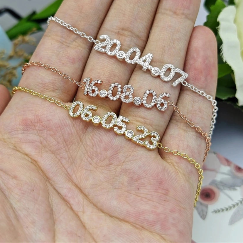 Custom Date Bracelet | Custom date gift | Custom Date Necklace
